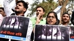 National Students Union of India (NSUI) supporters hold placards as they shout slogans during a protest against the arrest of Disha Ravi, in New Delhi (ANI Photo) National Students Union of India (NSUI) supporters hold placards as they shout slogans during a protest against the arrest of Disha Ravi, in New Delhi (ANI Photo)