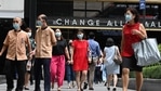 While local daily Covid-19 cases, in Singapore have hovered around zero, officials maintain that more aid is needed to keep the economy on track to rebound from last year’s 5.4% contraction, the worst since independence more than a half-century ago.(AFP) While local daily Covid-19 cases, in Singapore have hovered around zero, officials maintain that more aid is needed to keep the economy on track to rebound from last year’s 5.4% contraction, the worst since independence more than a half-century ago.(AFP)