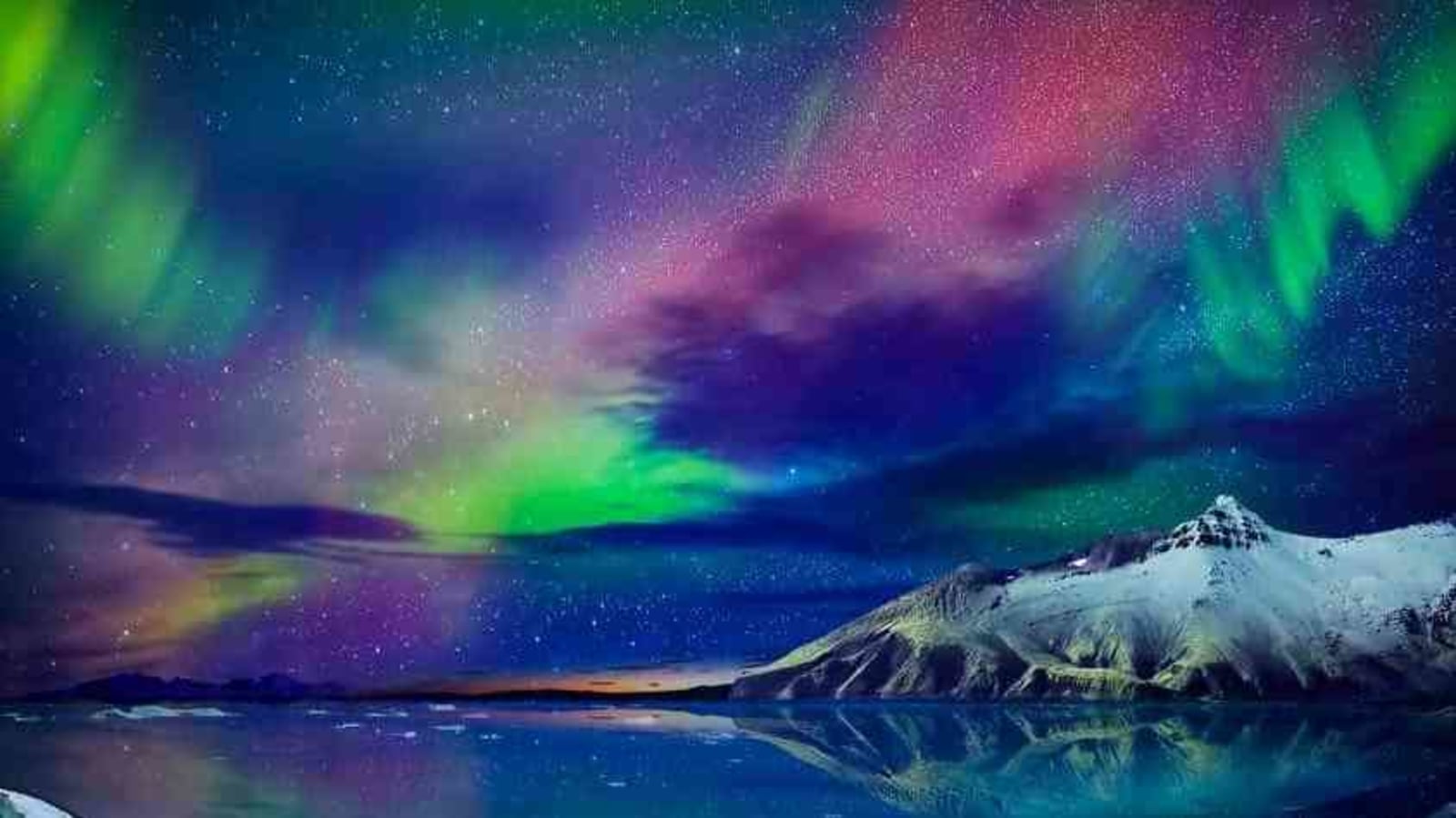 beautiful azure aurora light phenomena