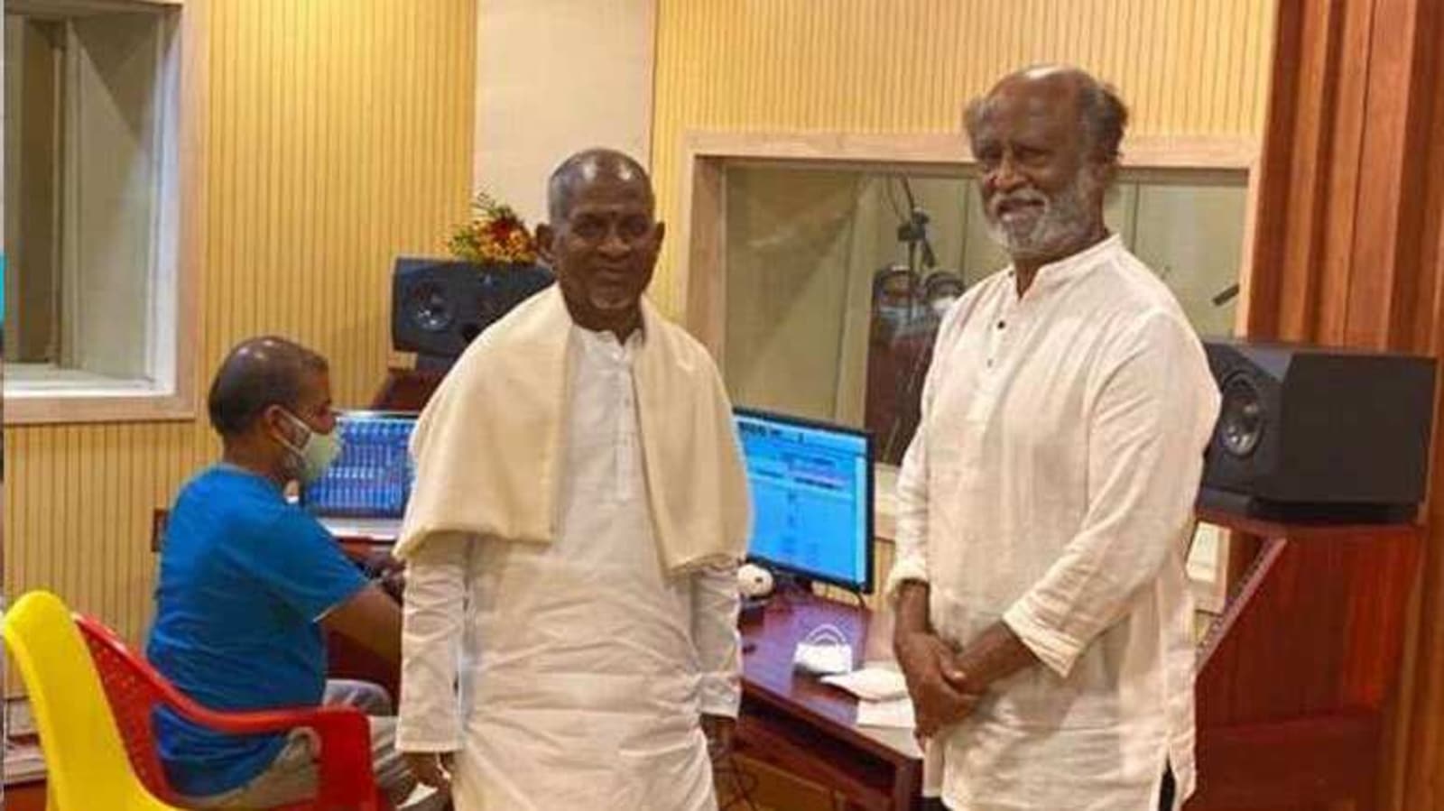 Rajinikanth visits Ilayaraja's new studio, see pics - Hindustan Times