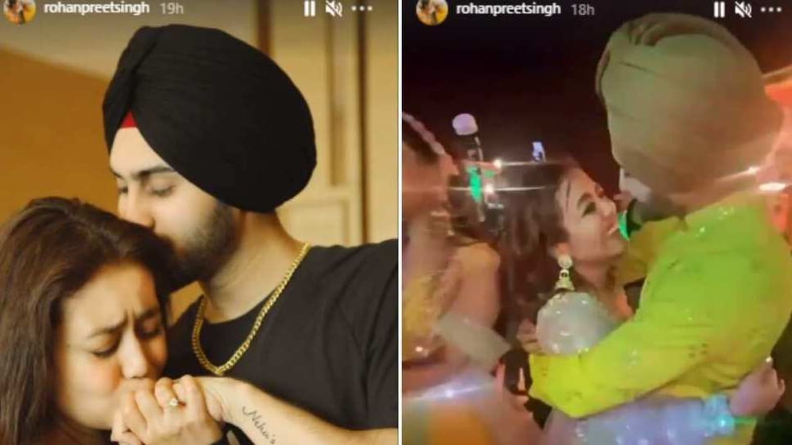 Neha Kakkar, Rohanpreet sing, dance, play with baby at a friend's