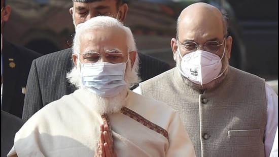 Prime Minister Narendra Modi and home minister Amit Shah. (PTI)