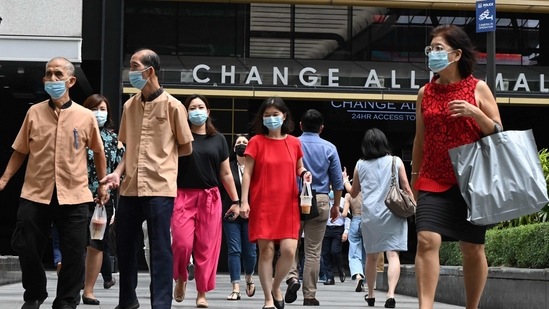 While local daily Covid-19 cases, in Singapore have hovered around zero, officials maintain that more aid is needed to keep the economy on track to rebound from last year’s 5.4% contraction, the worst since independence more than a half-century ago.(AFP)