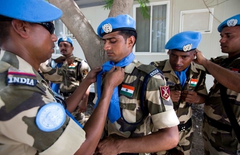 United Nations police, from India, get ready for the opening ceremony of the United Nations Mission for Justice Support in Haiti (MINUJUSTH) in Port-au-Prince, Haiti in this file picture from 2017. (AP Photo) United Nations police, from India, get ready for the opening ceremony of the United Nations Mission for Justice Support in Haiti (MINUJUSTH) in Port-au-Prince, Haiti in this file picture from 2017. (AP Photo)