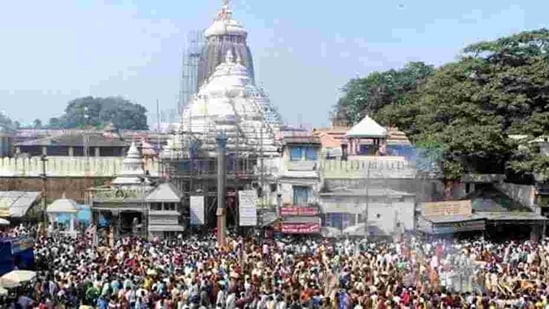 Devotees gather at Lord Jagannath temple in Puri.(PTI File Photo)