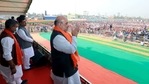 Union Home Minister Amit Shah waves during a public meeting to launch of fifth Poribortan Yatra in Kakdwip of South 24 Parganas district on Thursday. (ANI) Union Home Minister Amit Shah waves during a public meeting to launch of fifth Poribortan Yatra in Kakdwip of South 24 Parganas district on Thursday. (ANI)