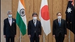 (L-R) India's foreign minister Subrahmanyam Jaishankar, Japan's foreign minister Toshimitsu Motegi and Japan's Prime Minister Yoshihide Suga pose for photographs before a Quad Indo-Pacific meeting in Tokyo on October 6, 2020. (File photo) (L-R) India's foreign minister Subrahmanyam Jaishankar, Japan's foreign minister Toshimitsu Motegi and Japan's Prime Minister Yoshihide Suga pose for photographs before a Quad Indo-Pacific meeting in Tokyo on October 6, 2020. (File photo)