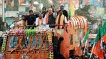 **EDS: HANDOUT PHOTO MADE AVAILABLE FROM BJP OFFICE ON THURSDAY, FEB. 18, 2021** South 24 Parganas: Union Home Minister Amit Shahduring a roadshow at Kakdwip in South 24 Parganas district, Thursday, Feb. 18, 2021. (PTI Photo)(PTI02_18_2021_000275B)(PTI) **EDS: HANDOUT PHOTO MADE AVAILABLE FROM BJP OFFICE ON THURSDAY, FEB. 18, 2021** South 24 Parganas: Union Home Minister Amit Shahduring a roadshow at Kakdwip in South 24 Parganas district, Thursday, Feb. 18, 2021. (PTI Photo)(PTI02_18_2021_000275B)(PTI)