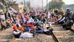 Farmers protesting against the Centre's farm laws in Vallah, near Amritsar, on Thursday.(HT Photo) Farmers protesting against the Centre's farm laws in Vallah, near Amritsar, on Thursday.(HT Photo)