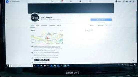 An Australian Broadcasting Corporation page on Facebook is displayed without posts in Sydney, Thursday. (AP Photo ) An Australian Broadcasting Corporation page on Facebook is displayed without posts in Sydney, Thursday. (AP Photo )