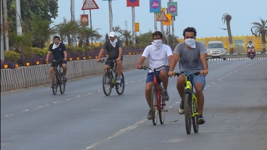 Cycling in Mumbai became more popular during the Covid-19 lockdown. (Vijayanand Gupta/HT Photo)