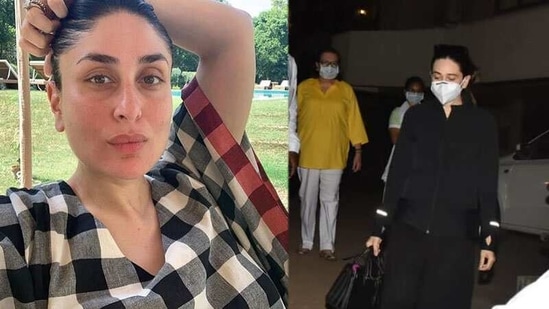 Karisma Kapoor and Babita were spotted at Kareena Kapoor's house on Wednesday.