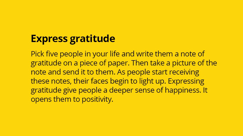 Express gratitude Express gratitude