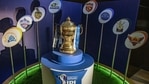 IPL Trophy during the 2021 Indian Premier League player auction, at the Hotel ITC Grand Chola in Chennai, on Thursday.(ANI Photo/IPL Twitter) IPL Trophy during the 2021 Indian Premier League player auction, at the Hotel ITC Grand Chola in Chennai, on Thursday.(ANI Photo/IPL Twitter)