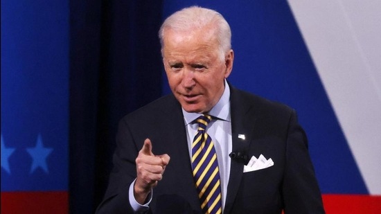 A file photo of US President Joe Biden participating in a CNN town hall in Milwaukee, US. (REUTERS) A file photo of US President Joe Biden participating in a CNN town hall in Milwaukee, US. (REUTERS)