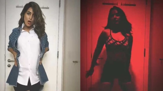 Actor Hina Khan takes on the silhouette challenge. Actor Hina Khan takes on the silhouette challenge.