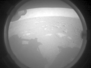 NASA's Mars Perseverance rover acquired this image of the area in back of it using its onboard Rear Right Hazard Avoidance Camera.(NASA/JPL-Caltech) NASA's Mars Perseverance rover acquired this image of the area in back of it using its onboard Rear Right Hazard Avoidance Camera.(NASA/JPL-Caltech)