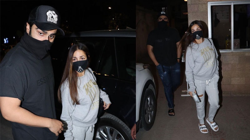 Arjun Kapoor and Malaika Arora at her parents house. Arjun Kapoor and Malaika Arora at her parents house.