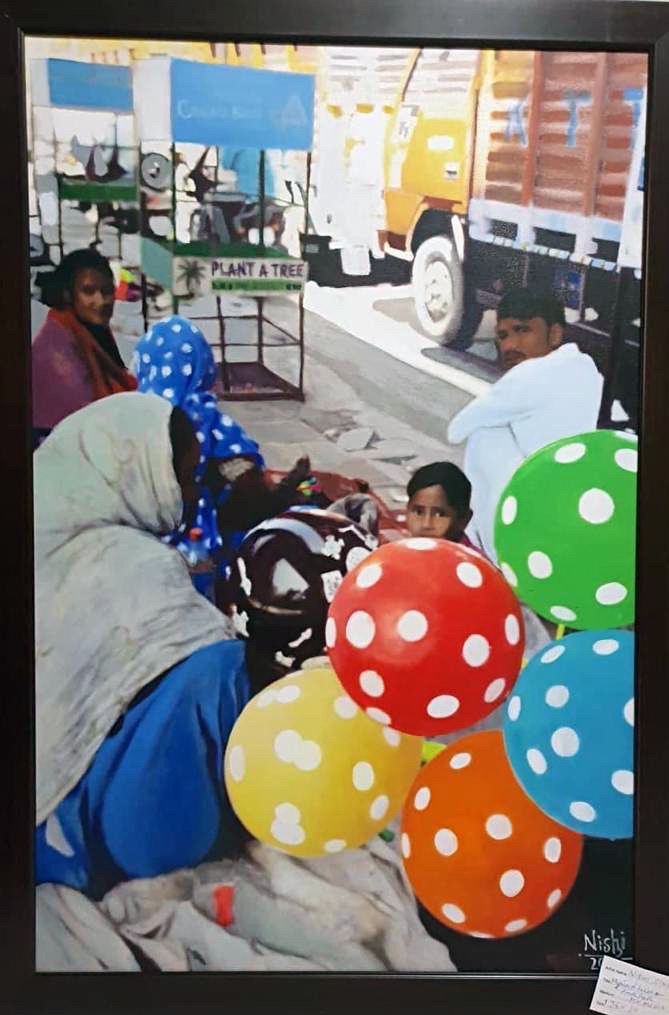 A painting by Nishi Singh. A painting by Nishi Singh.
