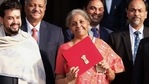 Nirmala Sitharaman, India's finance minister and other members of the finance ministry leave the North Block of the Central Secretariat building in New Delhi, India.(Bloomberg) Nirmala Sitharaman, India's finance minister and other members of the finance ministry leave the North Block of the Central Secretariat building in New Delhi, India.(Bloomberg)