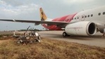 Air India flight from Doha had a minor mishap while landing at Gannavaram airport at Vijayawada.(ANI) Air India flight from Doha had a minor mishap while landing at Gannavaram airport at Vijayawada.(ANI)