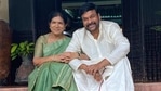 Chiranjeevi with wife Surekha. Chiranjeevi with wife Surekha.