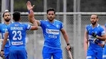 Harmanpreet Singh (C) celebrates with teammates after scoring a goal against Spain in the India-Spain hockey test series match in Antwerp.(PTI) Harmanpreet Singh (C) celebrates with teammates after scoring a goal against Spain in the India-Spain hockey test series match in Antwerp.(PTI)