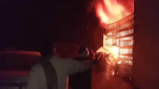 Fire broke out at a godown in Bihar's Muzaffarpur (ANI Photo )