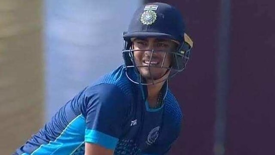 Ishan Kishan slammed 173 off 94 balls against Madhya Pradesh in Vijay Hazare Trophy(Twitter)