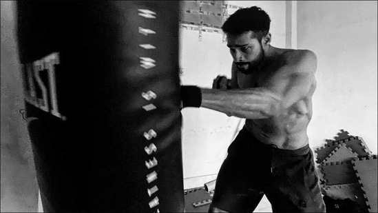 Siddhant Chaturvedi lays fitspiration while kickboxing, beast mode on for Yudhra(Instagram/siddhantchaturvedi)