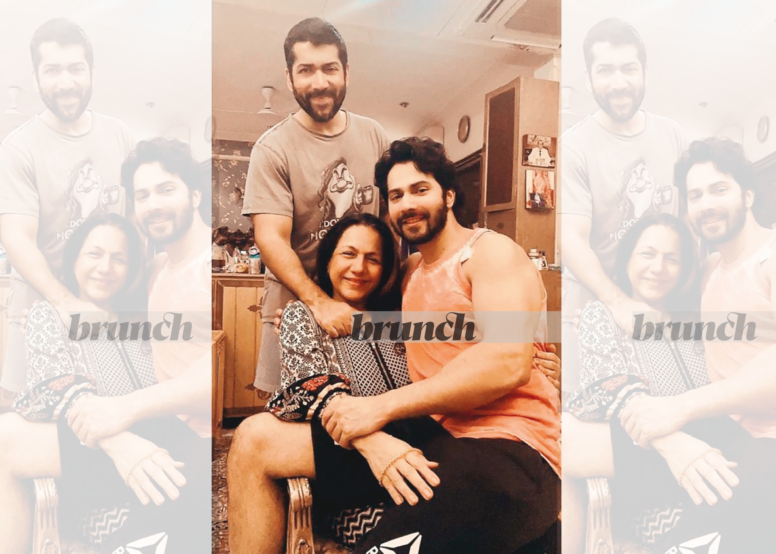 With his mum Laali Dhawan and brother Rohit on her birthday With his mum Laali Dhawan and brother Rohit on her birthday