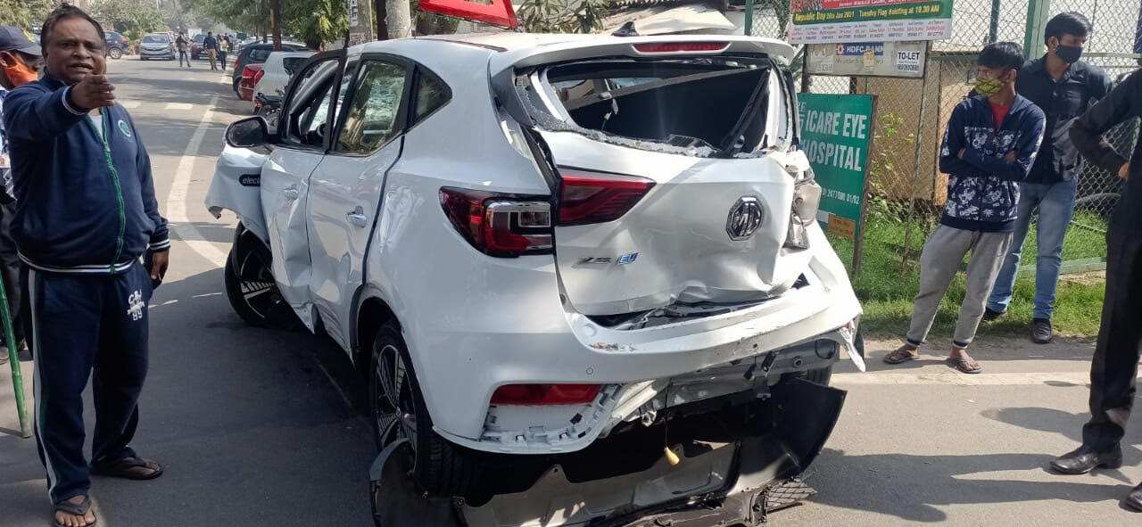 The scene from the accident site. (HT Photo)