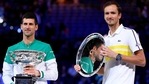 Serbia's Novak Djokovic (L) holds the Norman Brookes Challenge Cup after defeating Russia's Daniil Medvedev (R) in the men's singles final at the Australian Open(AP) Serbia's Novak Djokovic (L) holds the Norman Brookes Challenge Cup after defeating Russia's Daniil Medvedev (R) in the men's singles final at the Australian Open(AP)