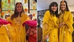Dia Mirza at her mehendi ceremony(Instagram/theiatekchandaney) Dia Mirza at her mehendi ceremony(Instagram/theiatekchandaney)