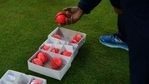 A box of pink balls during a nets session at Edgbaston on August 14, 2017 in Birmingham, England. (Getty Images) A box of pink balls during a nets session at Edgbaston on August 14, 2017 in Birmingham, England. (Getty Images)