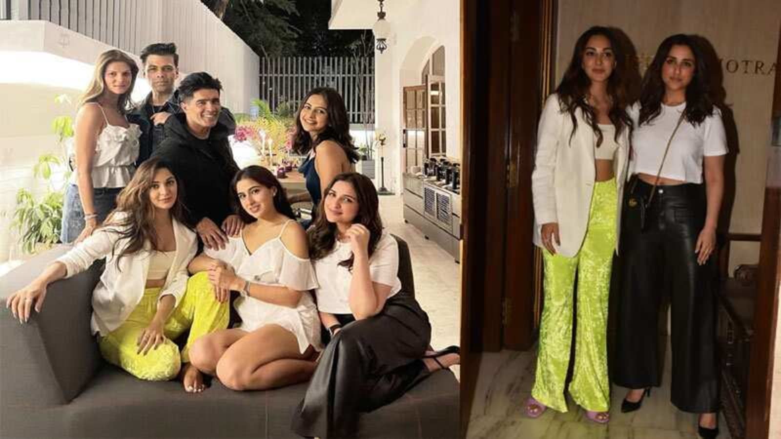 Karan Johar shares a glimpse of 'pawri' with Sara Ali Khan, Kiara Advani, Parineeti Chopra at Manish Malhotra's home