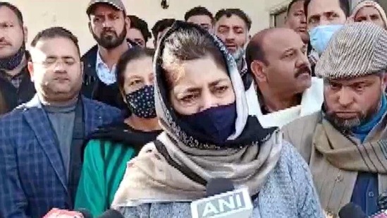 Mufti made these statements when she met the family members of the Police constable Suhail Ahmad who was killed in Friday's terrorist attack. (ANI) Mufti made these statements when she met the family members of the Police constable Suhail Ahmad who was killed in Friday's terrorist attack. (ANI)