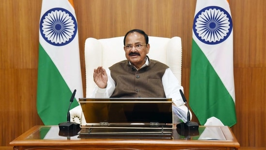 Vice President M. Venkaiah Naidu at an interaction with the media persons, in New Delhi on Friday. (ANI Photo) Vice President M. Venkaiah Naidu at an interaction with the media persons, in New Delhi on Friday. (ANI Photo)
