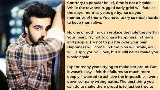 Arjun Kapoor shares heartwarming takeaways on grieving the loss of a loved one(Instagram/arjunkapoor)