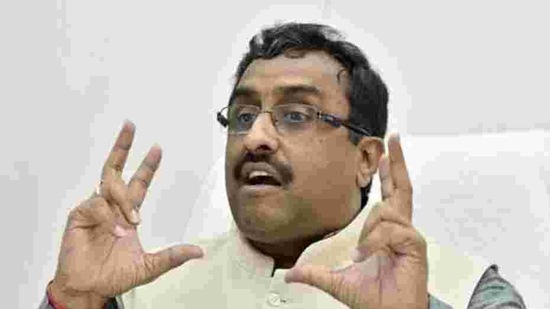 Madhav said that in his new book he has penned his observations on several decisions of the Modi government.(Saumya Khandelwal/HT PHOTO) Madhav said that in his new book he has penned his observations on several decisions of the Modi government.(Saumya Khandelwal/HT PHOTO)