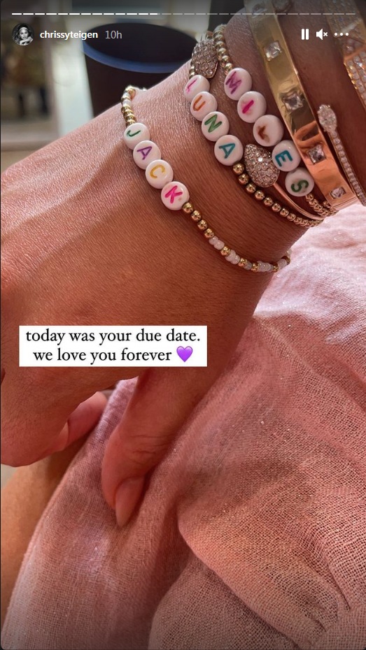 Chrissy Teigen pays tribute to son Jack on what would have been his due date (Instagram story/ chrissyteigen)