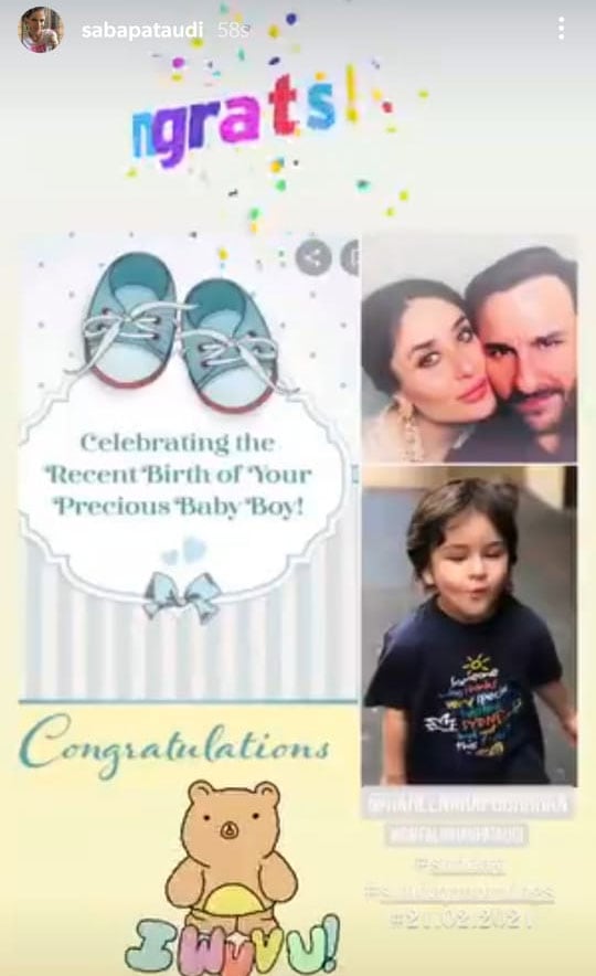 Saba Ali Khan confirmed the news on her Instagram Stories. Saba Ali Khan confirmed the news on her Instagram Stories.
