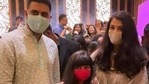 Abhishek Bachchan, Aishwarya Rai Bachchan and Aaradhya at a wedding recently. Abhishek Bachchan, Aishwarya Rai Bachchan and Aaradhya at a wedding recently.