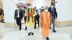 UP chief minister Yogi Adityanath and finance minister Suresh Khanna at Vidhan Bhavan ahead of presentation of budget on Monday. UP chief minister Yogi Adityanath and finance minister Suresh Khanna at Vidhan Bhavan ahead of presentation of budget on Monday.