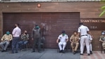 Police personnel deployed outside TMC MP Abhisekh Banerjee's residence after a CBI team reached his house in connection with an investigation into an alleged coal smuggling case, in Kolkata. (PTI Photo) Police personnel deployed outside TMC MP Abhisekh Banerjee's residence after a CBI team reached his house in connection with an investigation into an alleged coal smuggling case, in Kolkata. (PTI Photo)