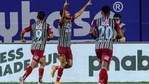 Goa: Manvir Singh of ATKMB celebrates a goal during the 7th season of the Hero Indian Super League between Hyderabad FC and ATK Mohun Bagan, held at the Tilak Maidan Stadium, Goa, Monday, Feb. 22, 2021. (PTI Photo/Sportzpics for ISL)(PTI02_22_2021_000247A)(PTI) Goa: Manvir Singh of ATKMB celebrates a goal during the 7th season of the Hero Indian Super League between Hyderabad FC and ATK Mohun Bagan, held at the Tilak Maidan Stadium, Goa, Monday, Feb. 22, 2021. (PTI Photo/Sportzpics for ISL)(PTI02_22_2021_000247A)(PTI)