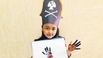 Kids were dressed as pirates and sang a pirate song sporting their pirate hats. Kids were dressed as pirates and sang a pirate song sporting their pirate hats.