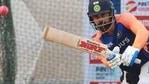Virat Kohli practices under lights at the Motera stadium ahead of the third Test against England.(Twitter/BCCI) Virat Kohli practices under lights at the Motera stadium ahead of the third Test against England.(Twitter/BCCI)