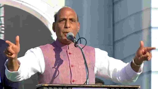 Defence Minister Rajnath Singh.(ANI) Defence Minister Rajnath Singh.(ANI)
