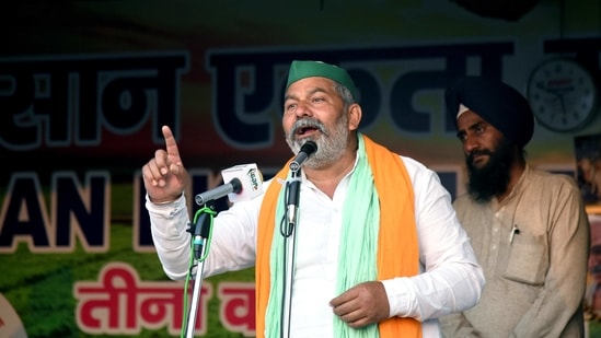 The farmers' stir against the laws will continue till the time the Centre accepts their demands of repealing the legislations, Tikait said (ANI) The farmers' stir against the laws will continue till the time the Centre accepts their demands of repealing the legislations, Tikait said (ANI)